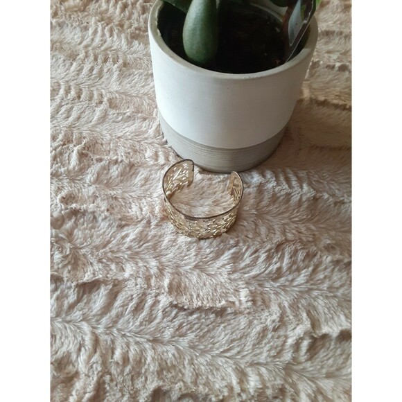 Sterling Silver Filigree Cutout Cuff Bracelet Wide Statement Piece - Picture 2 of 6